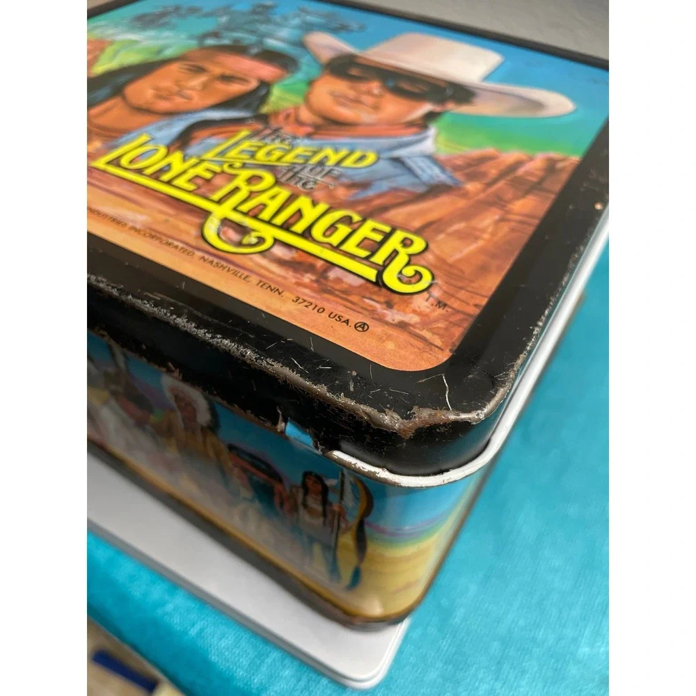 Vintage 1980sLone Ranger Metal Lunchbox Western Decor No Thermos Aladdin